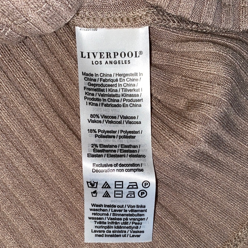 Liverpool Ribbed Long Sleeve Sweater,SM - Picture 6 of 8